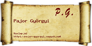 Pajor Györgyi névjegykártya